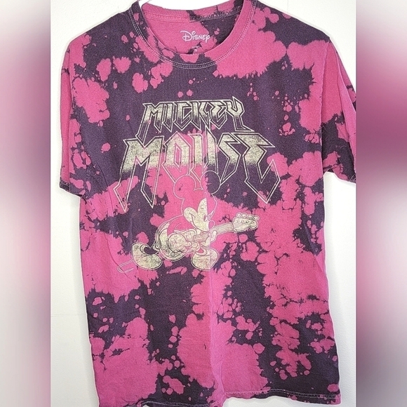 Disney Tie Dye Grunge Guitar Rock Mickey Mouse Shirt, Size Small - Picture 1 of 2